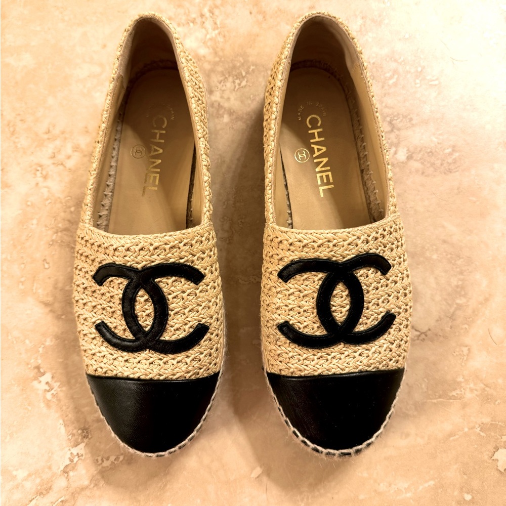 Chanel Espadrilles Size 38 with Box and Dust bag